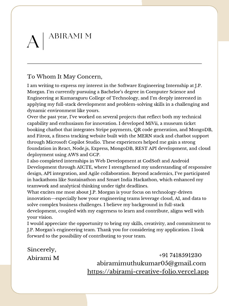 Software Engineering Internship Application | PDF