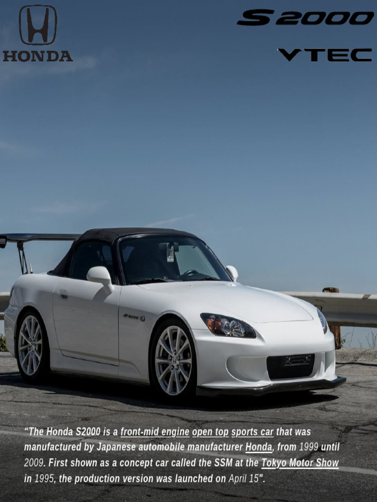 Honda S2000: Iconic Sports Car Overview | PDF