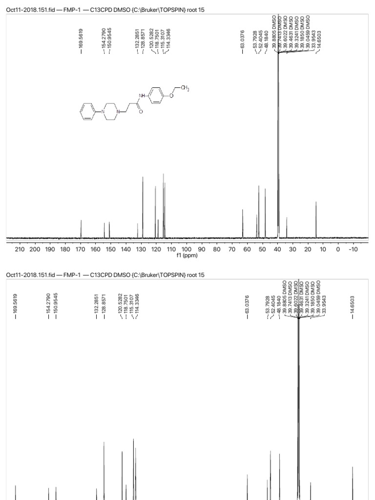 C13CPD DMSO NMR Data Analysis | PDF | Nuclear Magnetic Resonance ...