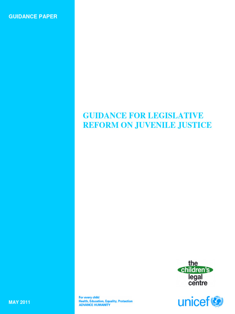 Juvenile Justice Reform Guidance Paper | PDF | Convention On The Rights ...