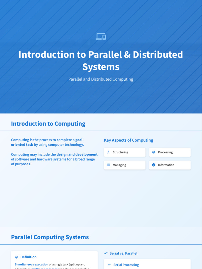 Introduction to Parallel & Distributed Systems | PDF | Distributed ...