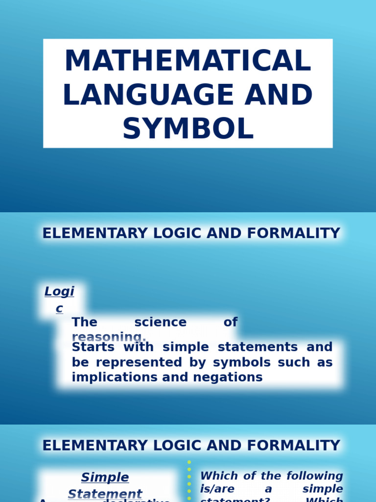 Understanding Elementary Logic Symbols | PDF | If And Only If ...