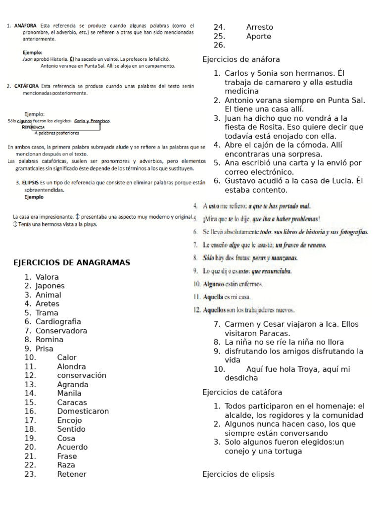 Ejercicios de Anagramas | PDF