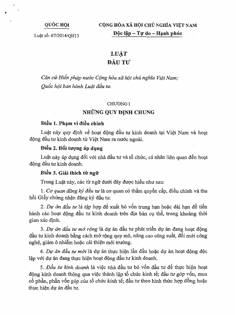 Luat Dau Tu | PDF
