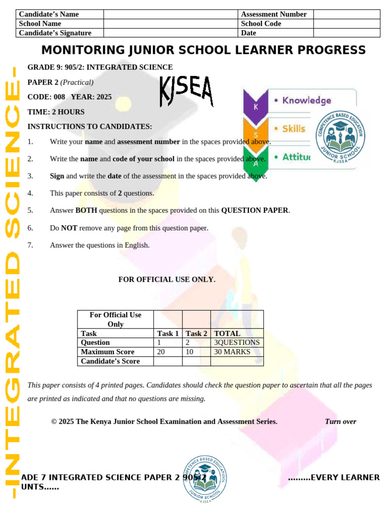 Grade 9 Integrated Science Practical Exam | PDF
