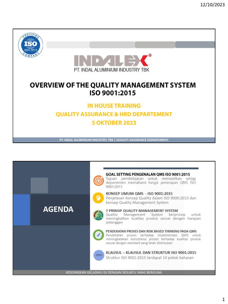 Pengenalan QMS ISO 9001:2015 dan Manfaatnya | PDF