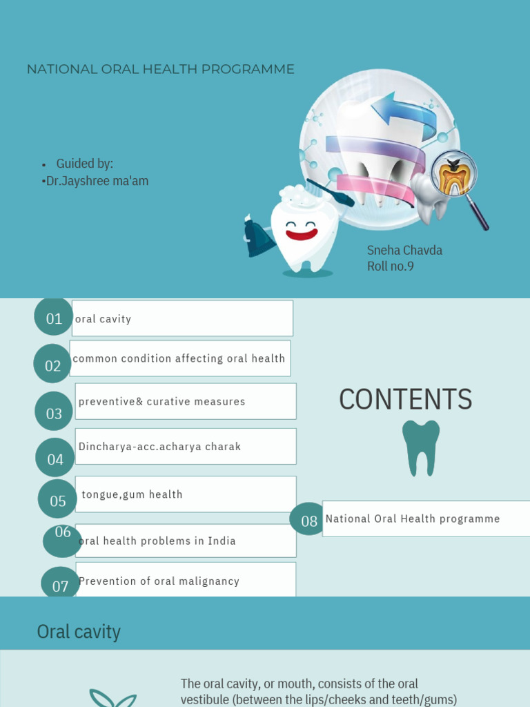 National Oral Health Programme Overview | PDF | Oral Hygiene | Dentistry