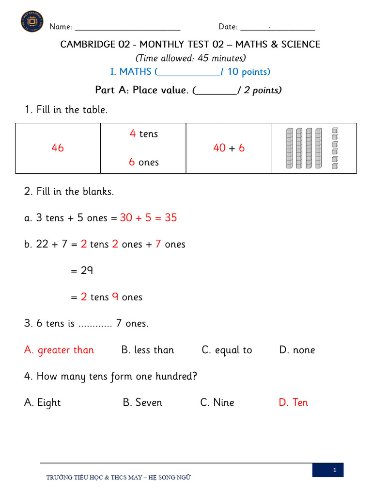 Final - 2b1 - Monthly Test - 02 - KEY | PDF