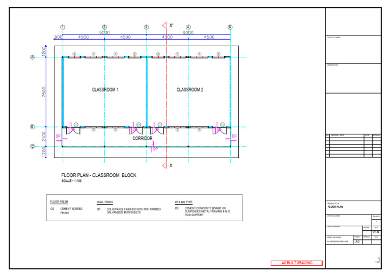 Classroom Block Floor Plan Layout | PDF | Building Engineering