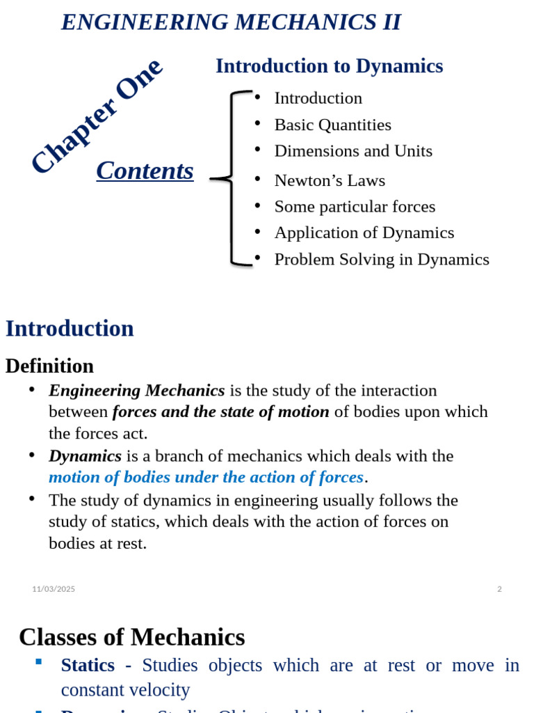 Dynamics in Engineering Mechanics | PDF | Force | Newton's Laws Of Motion