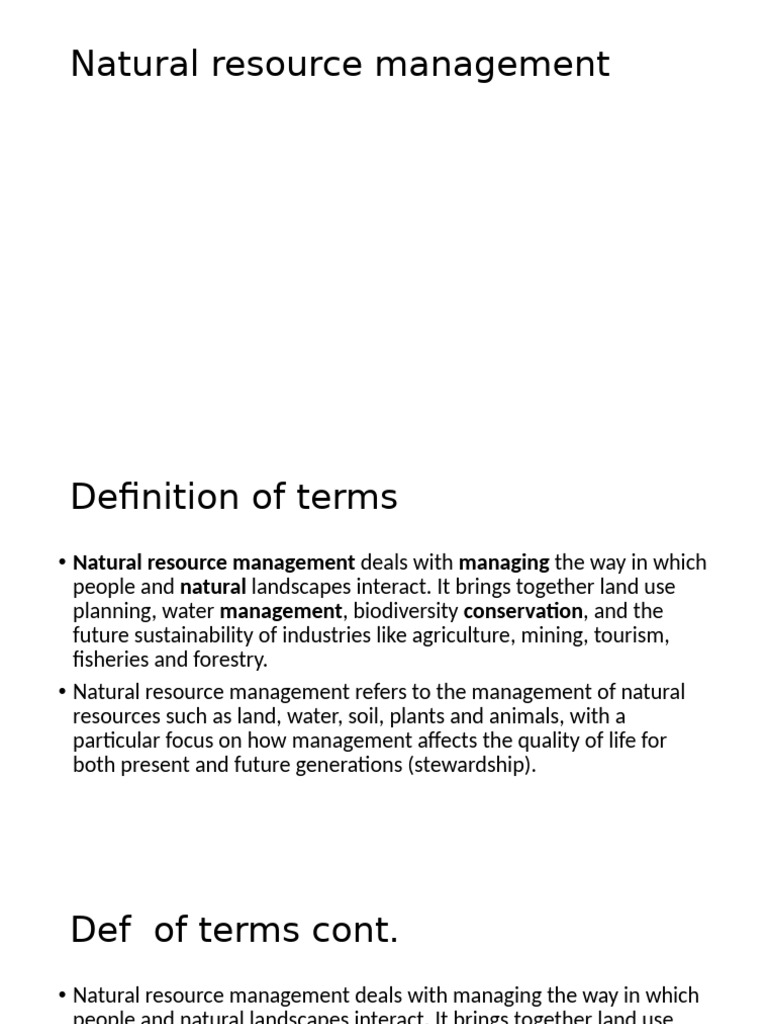 Natural Resource Management-1 | PDF | Natural Resource Management ...