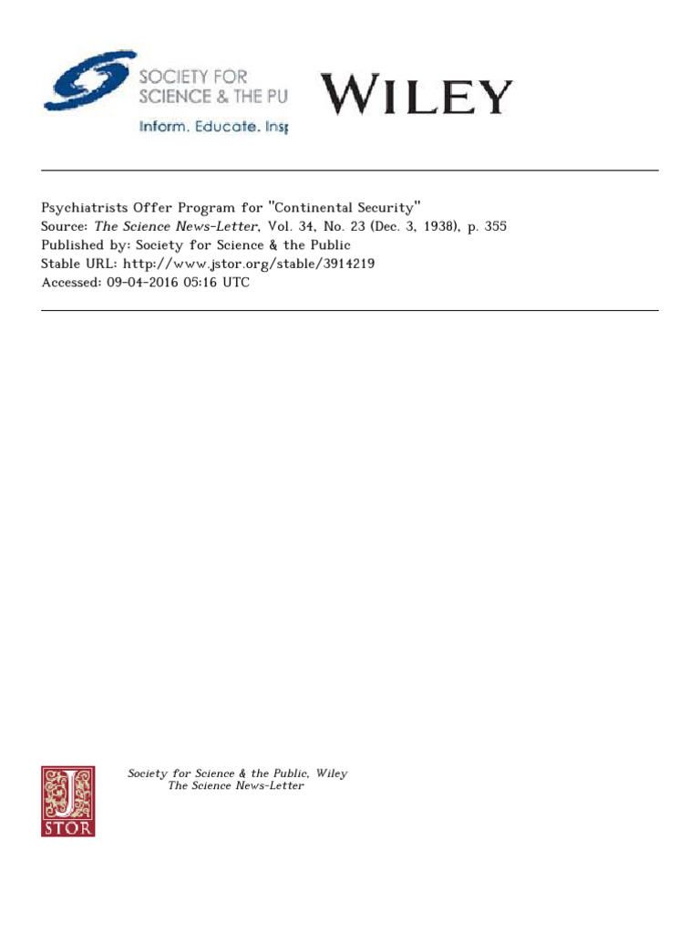 Society For Science & The Public, Wiley The Science News-Letter | PDF ...
