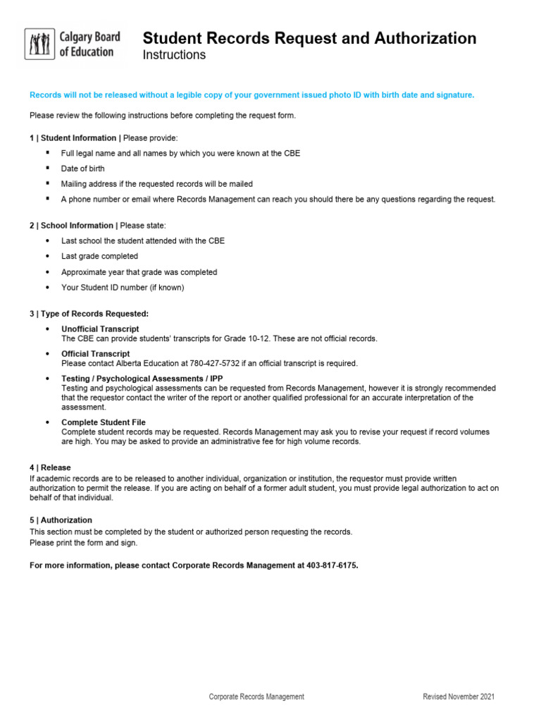 Student Records Request and Authorization2 | PDF