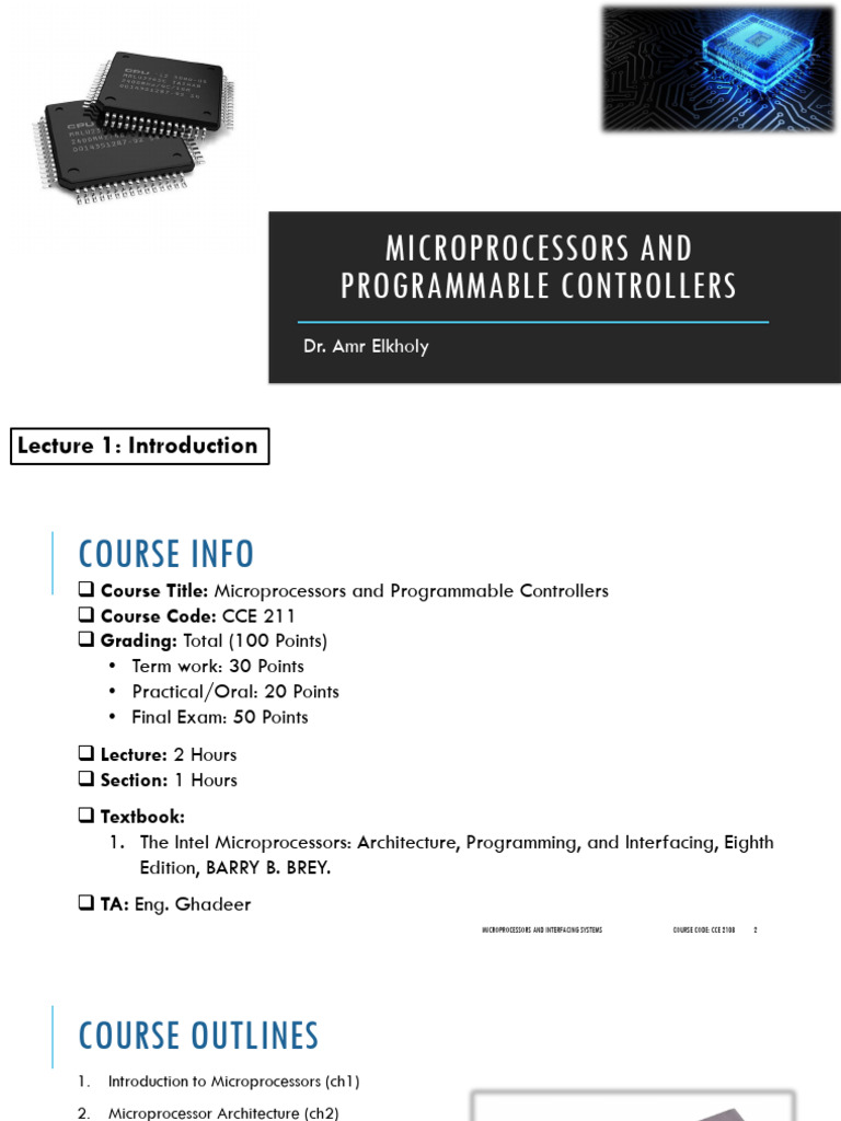 Introduction to Microprocessors Course | PDF | Microprocessor | Central ...