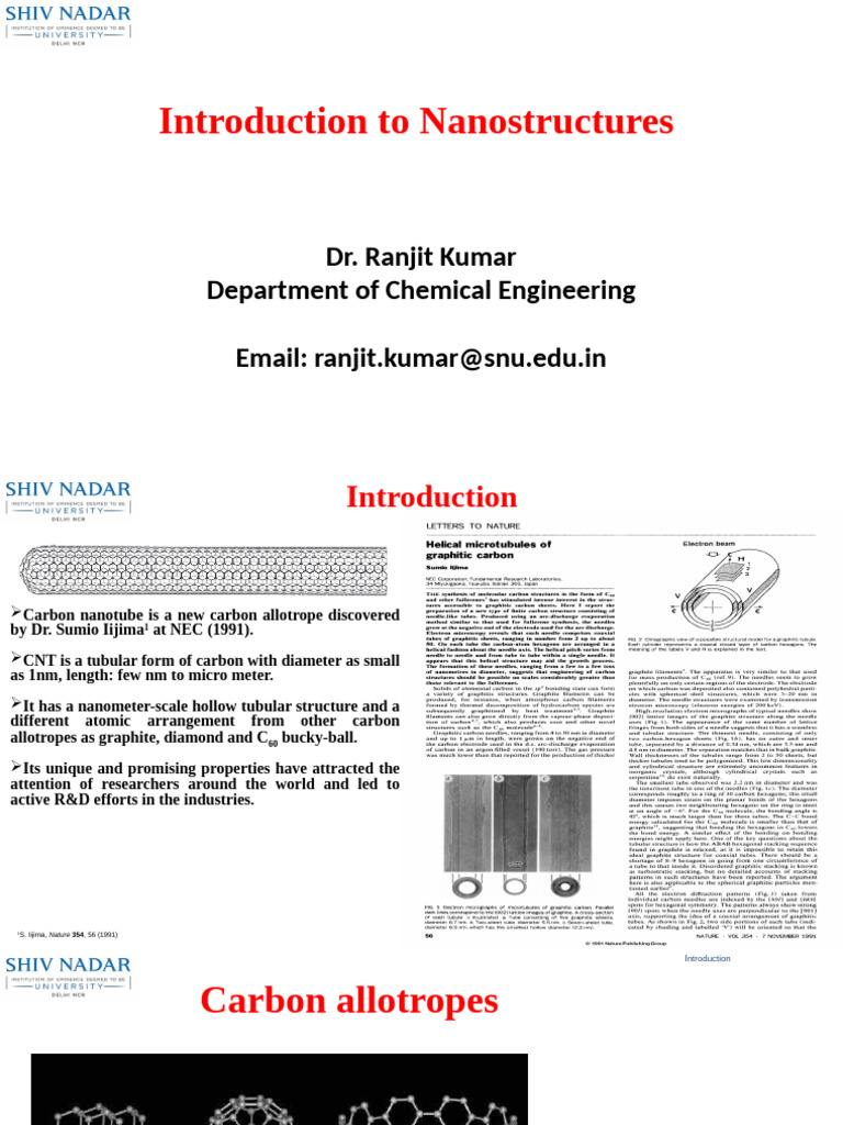 Introduction To Nanostructures - Lecture 5 | PDF | Carbon Nanotube ...