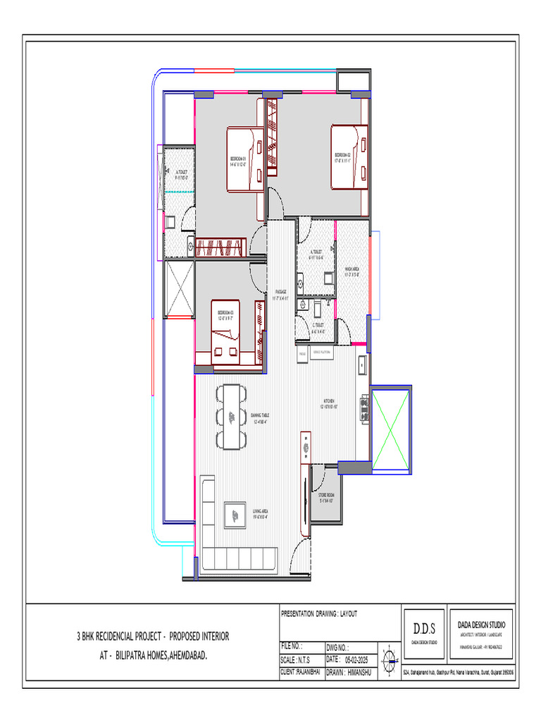 3bhk Layout | PDF