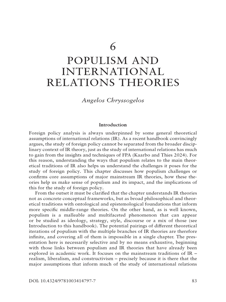 Populism's Impact on IR Theories | PDF | Populism | Theory