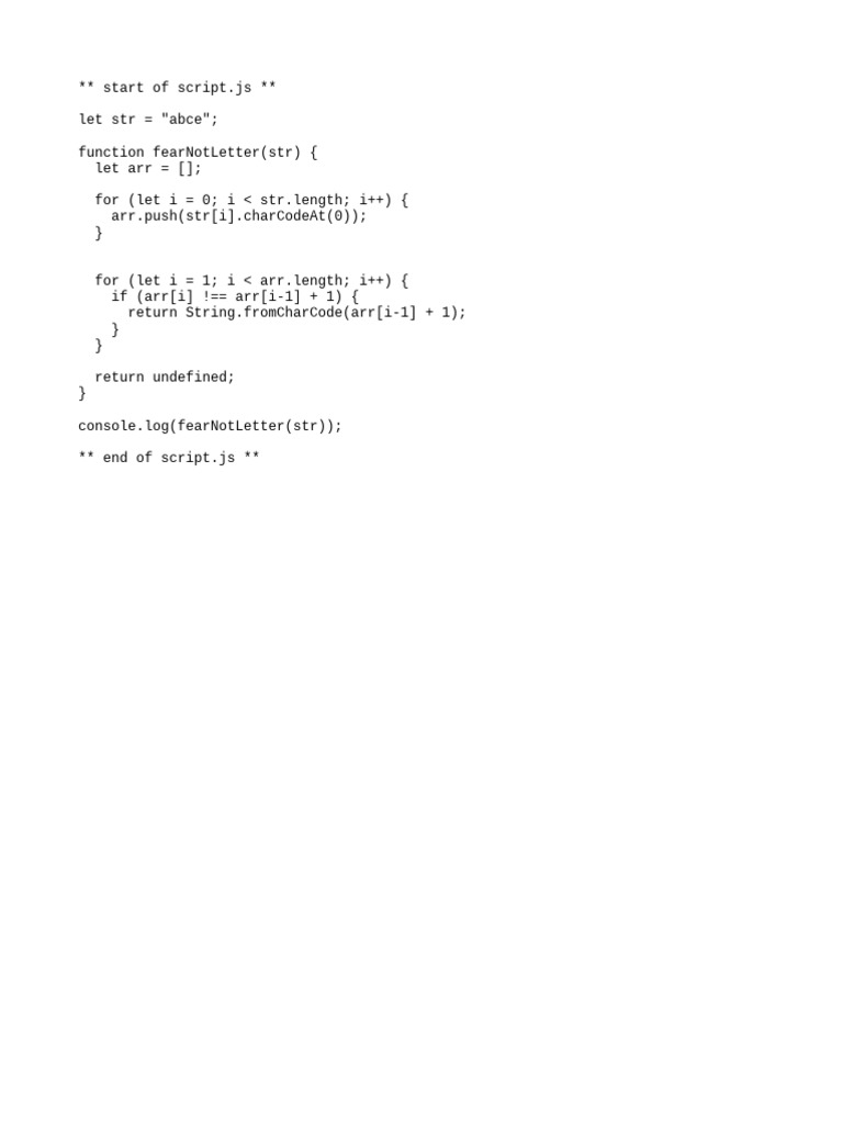 Missing Letter Detector Script | PDF