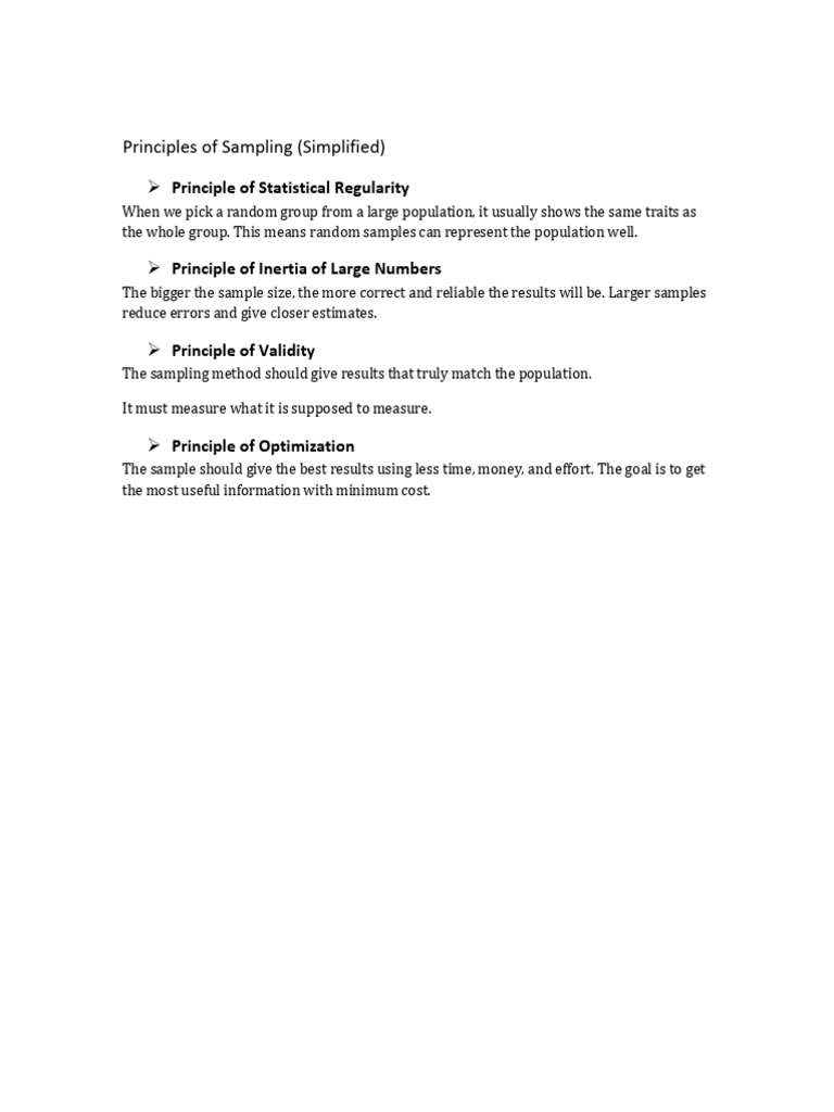 Key Principles of Sampling Explained | PDF