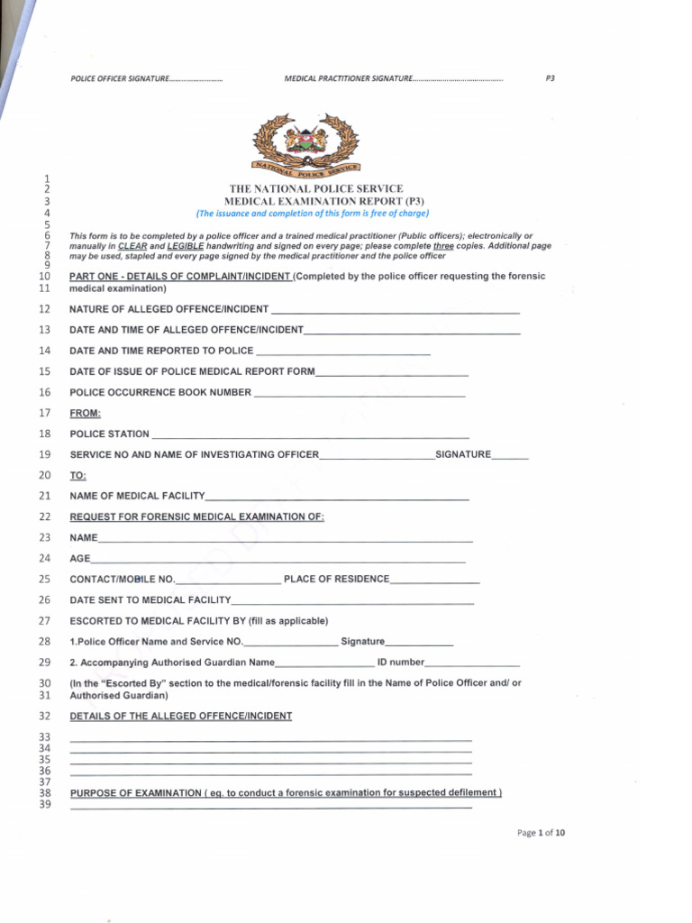 New NPSC P3 Form (Medical Examination Form) | PDF