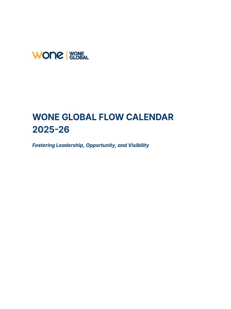 WONE Global Flow Calendar 2025-26 | PDF