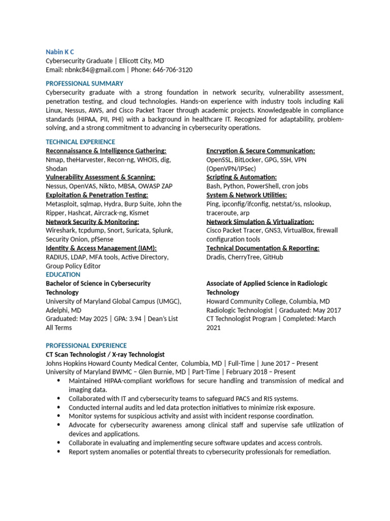 Cybersecurity Graduate Profile and Skills | PDF | Security | Computer ...