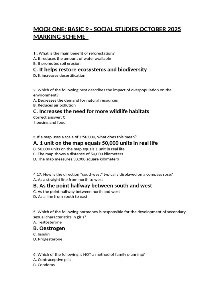 Mock One Basic 9 October Marking Scheme 2024 | PDF | Human Rights ...
