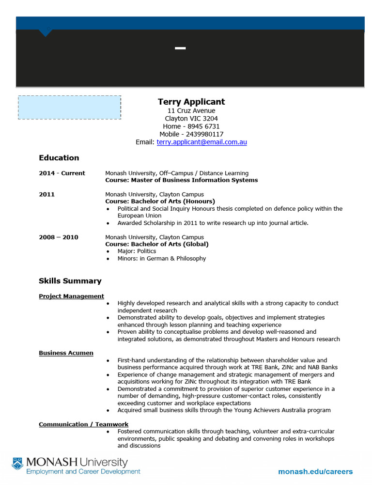 Sample IT Postgraduate Resume Template | PDF | Mergers And Acquisitions ...