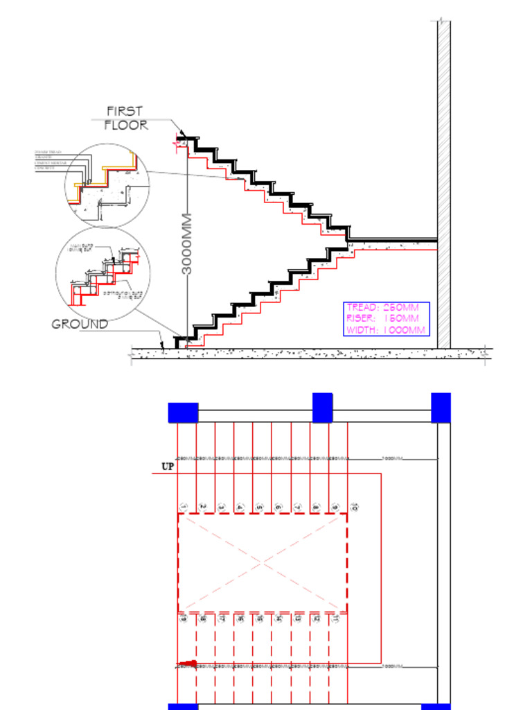 250MM Tread and Riser Specifications | PDF | Stairs | Civil Engineering
