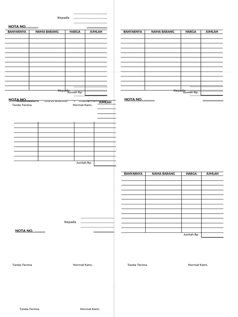 Format Nota Pembelian Barang | PDF