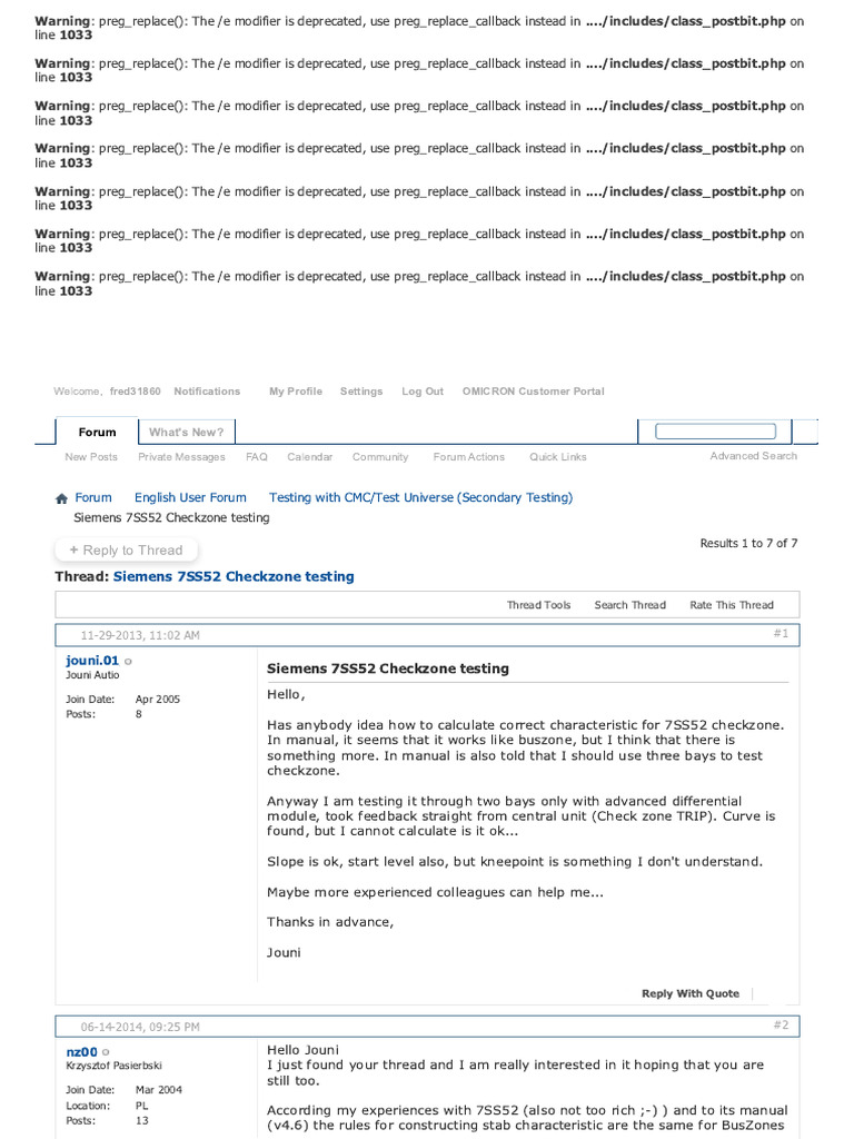 Siemens 7SS52 Checkzone Testing | PDF