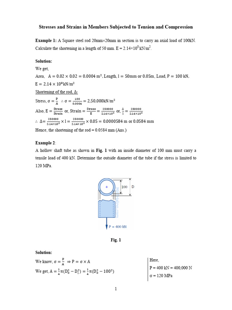 Stresses and Strains in Structural Members | PDF | Yield (Engineering ...