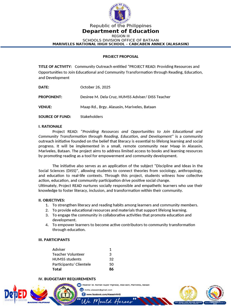 Project READ: Community Literacy Initiative | PDF | Community | Cognition
