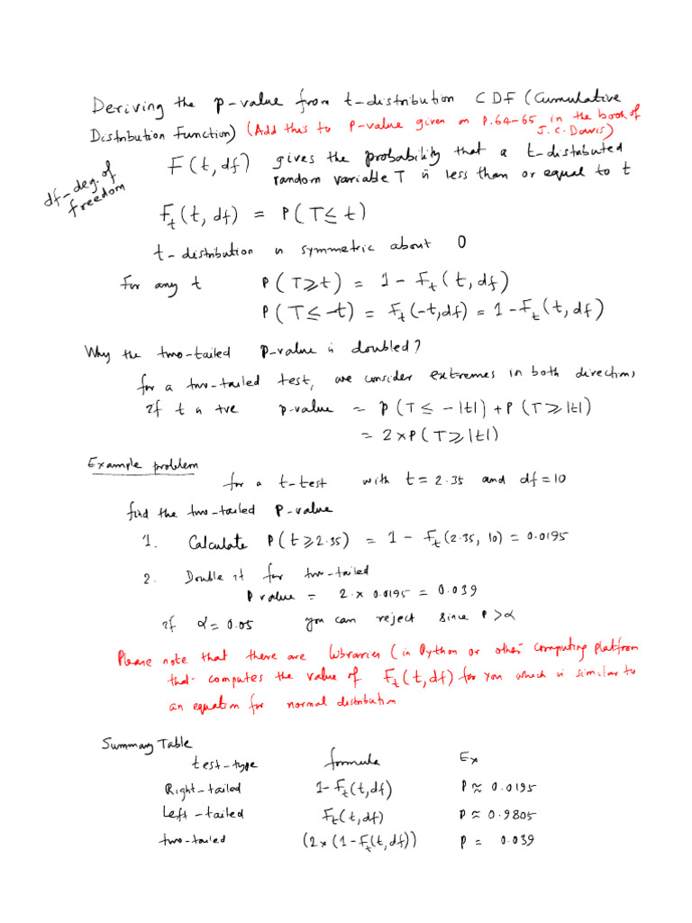 P Value For Hyp Testing | PDF