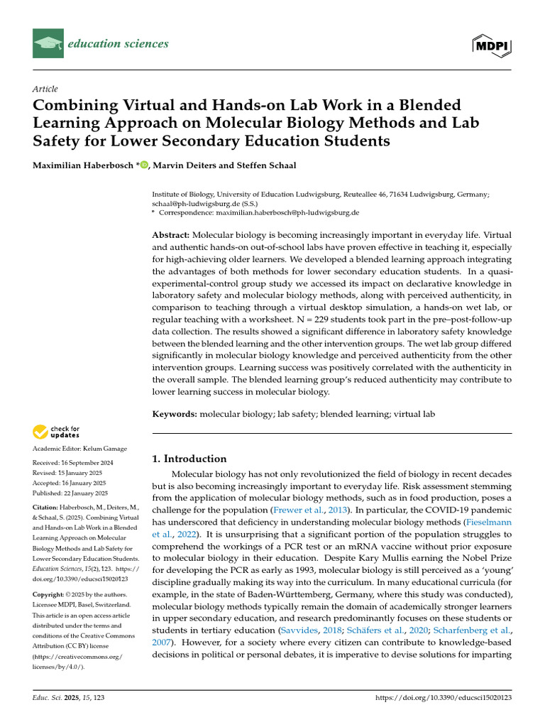 Blended Learning in Molecular Biology Education | PDF | Polymerase ...