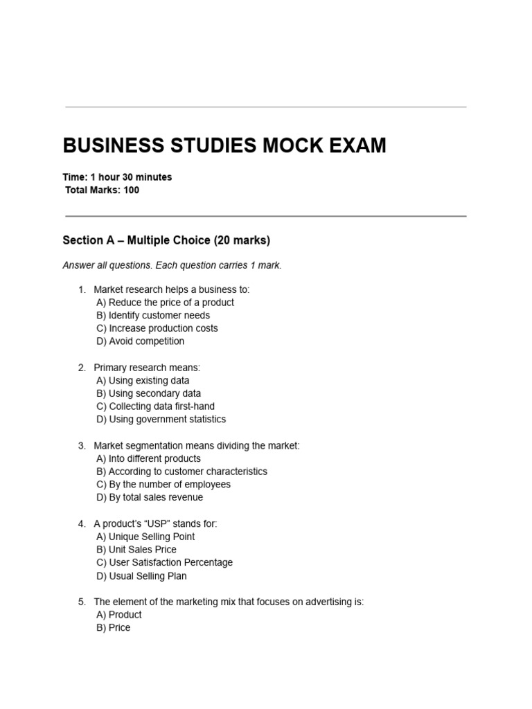 Business Mock | PDF | Marketing | Business