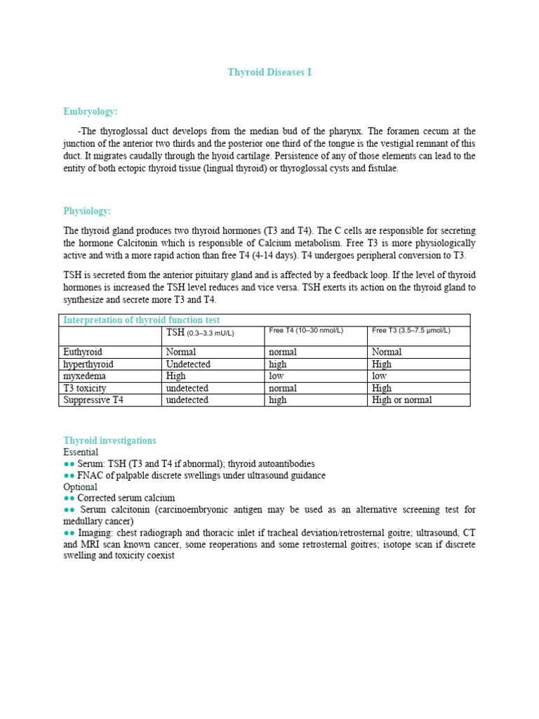 L13 - Thyroid Diseases 1 (Word) | PDF | Thyroid | Hyperthyroidism