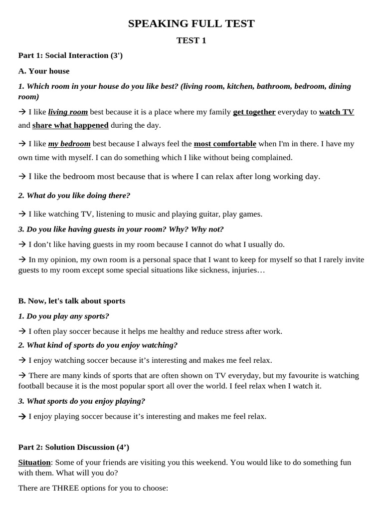 Speaking Test: Social Interaction & Topics | PDF | Zoo | Transport