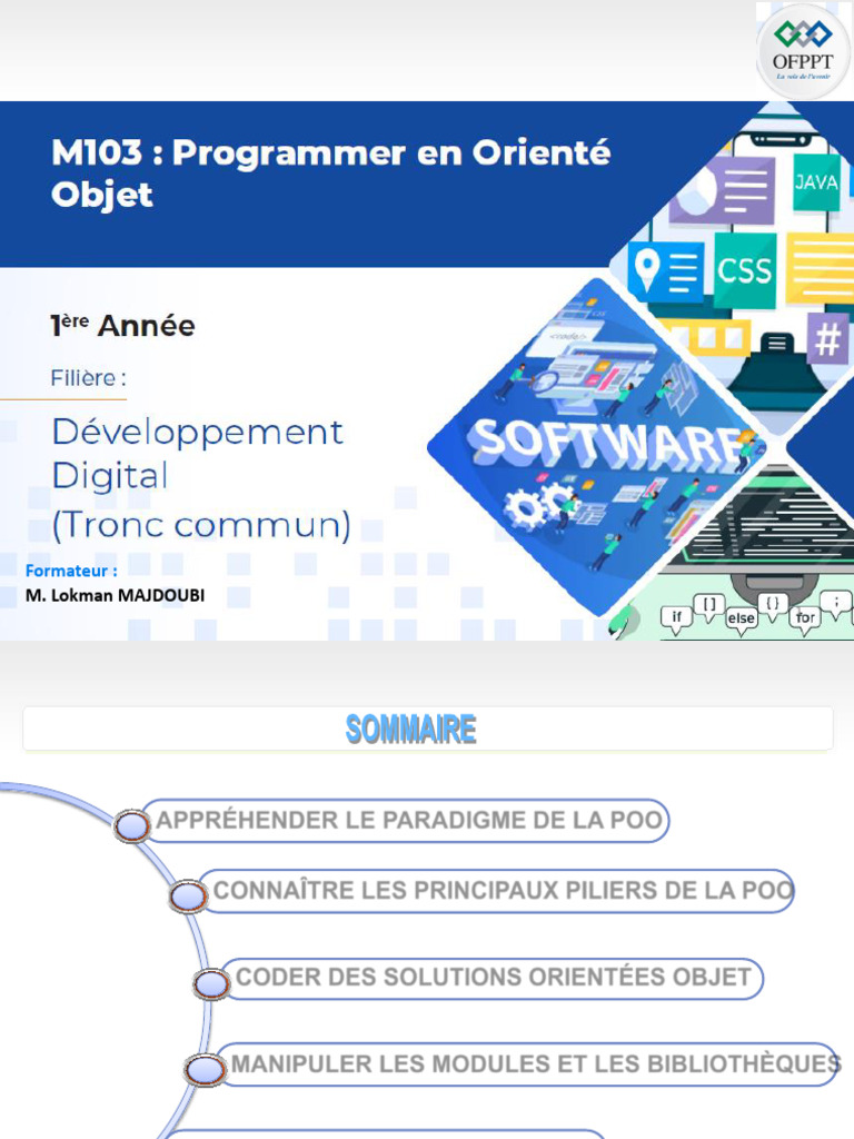 Introduction à la Programmation Orientée Objet | PDF | Langage de ...