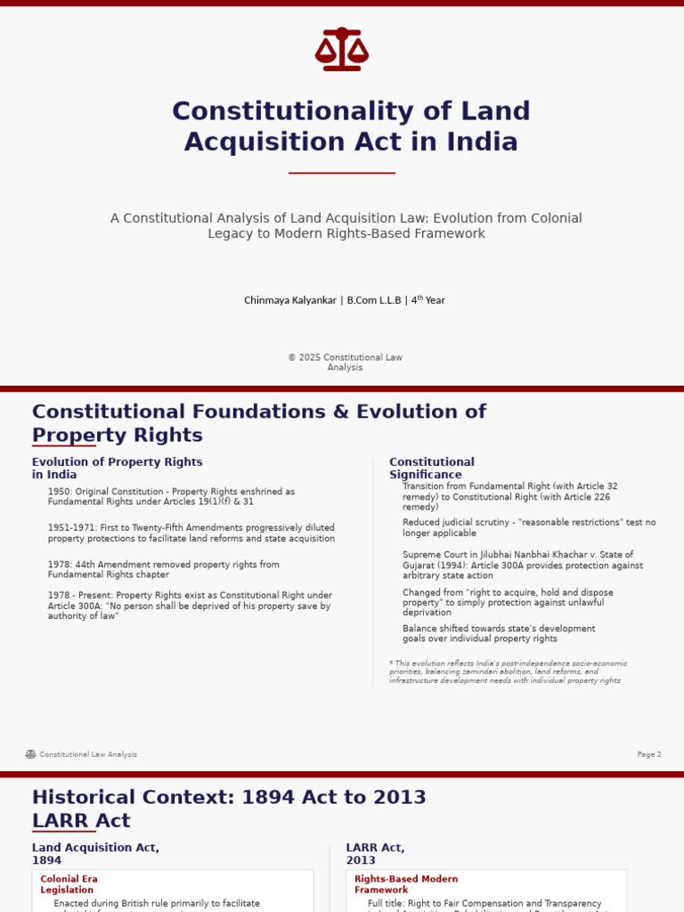 Constitutional Analysis of Land Acquisition | PDF | Eminent Domain ...