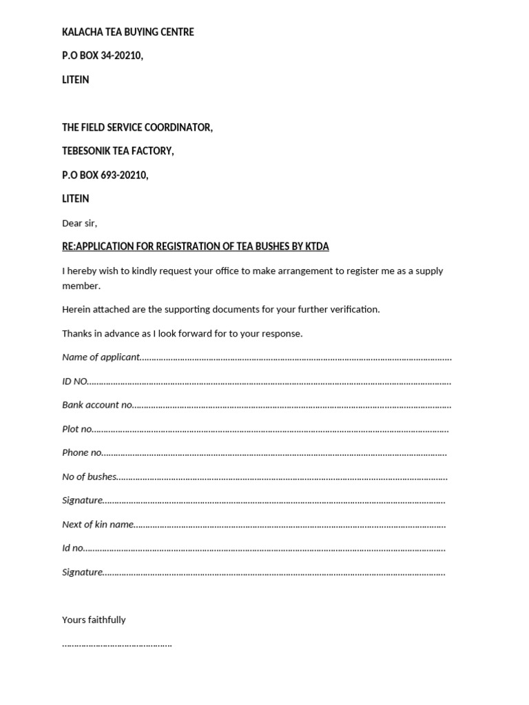 Chebwagan Tea Buying Centre | PDF