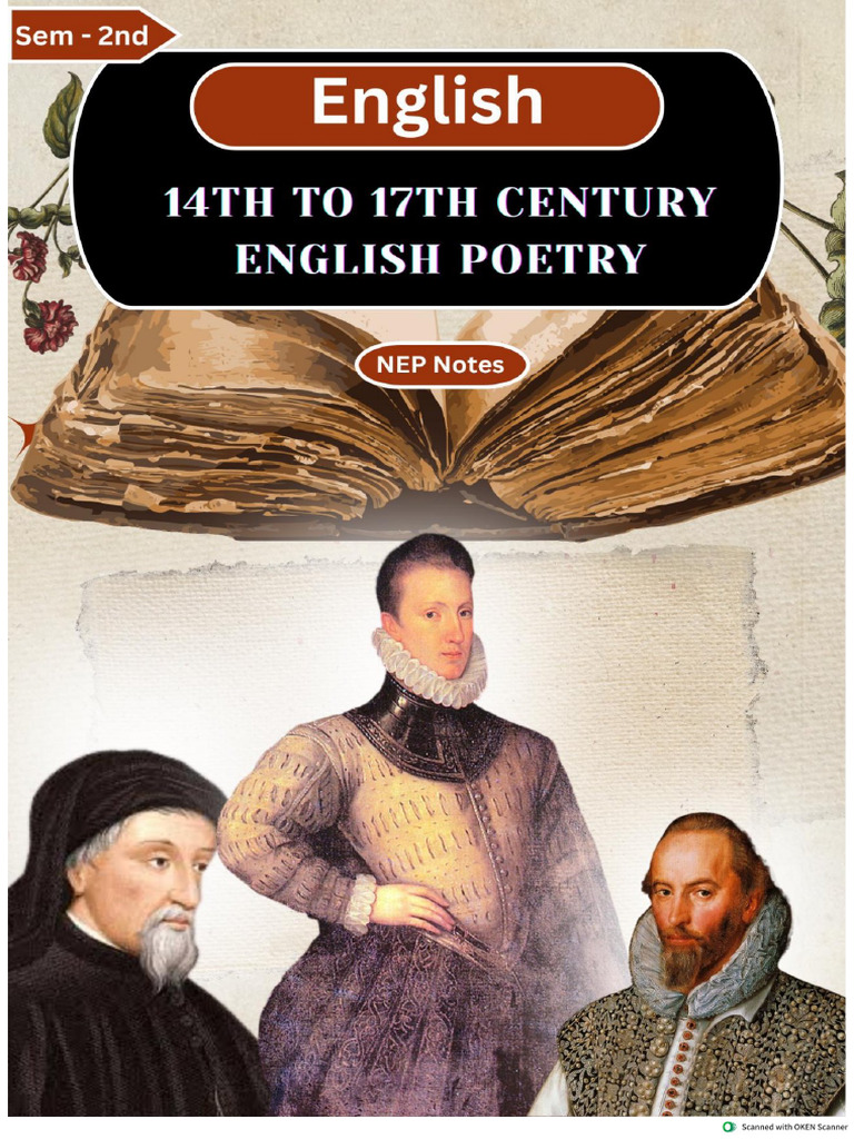 14th To 17th Century English Poetry New by Navneesh | PDF
