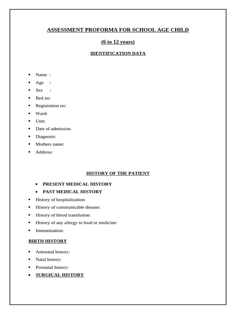 G&D Format School Age Child | PDF | Medical Specialties | Diseases And ...