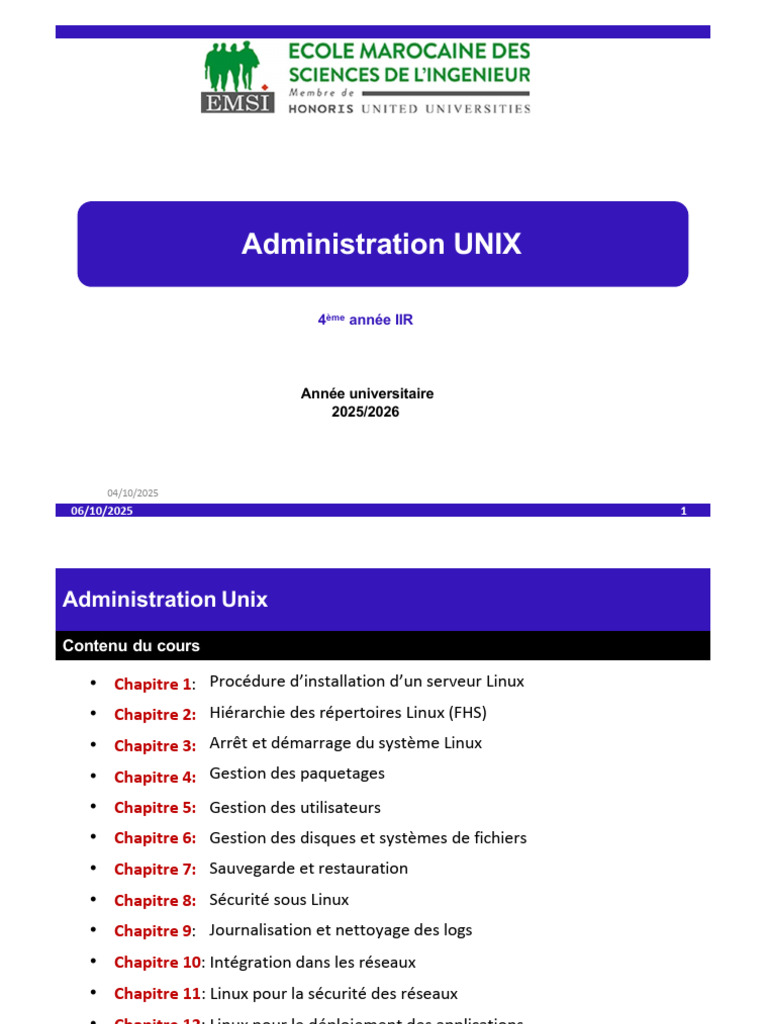 Introduction à l'administration Unix | PDF | Distribution Linux | Linux