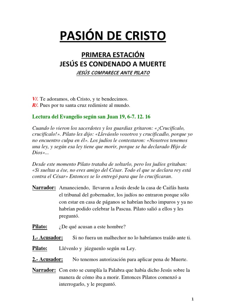 Camino De La Cruz Via Crucis Pdf Poncio Pilato Jesús