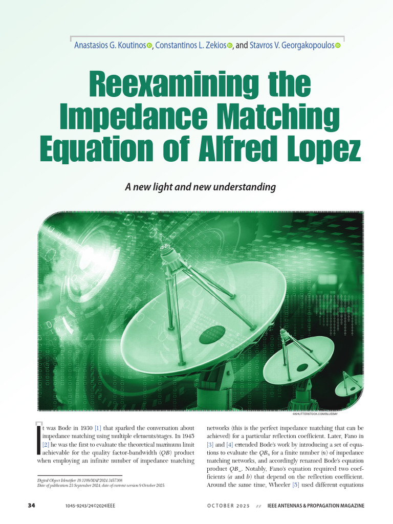 Reexamining Lopez's Impedance Matching Equation | PDF | Electrical ...