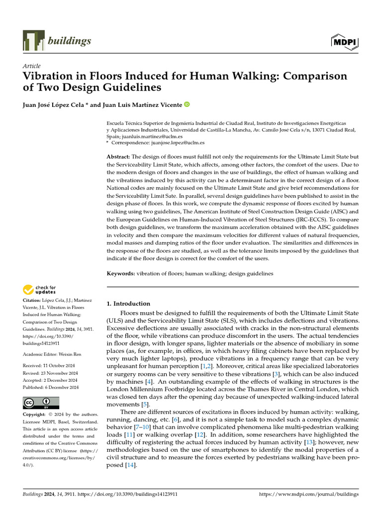 Human Walking-Induced Floor Vibration Analysis | PDF | Resonance ...
