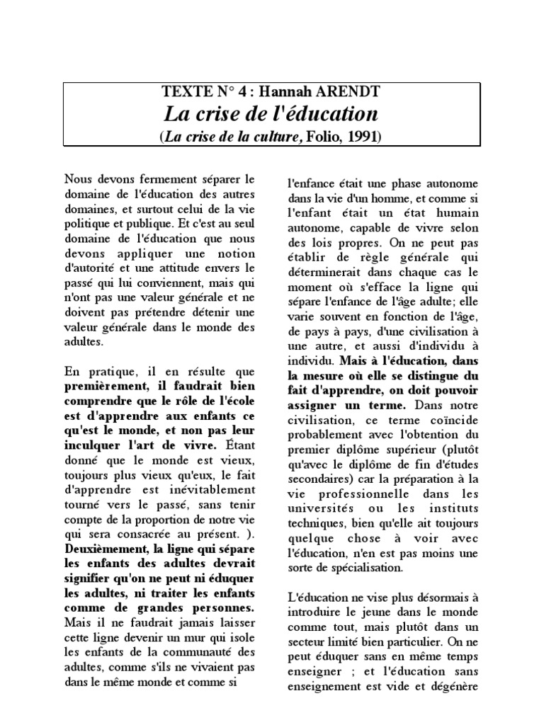Hannah Arendt La Crise De La Culture Pdf