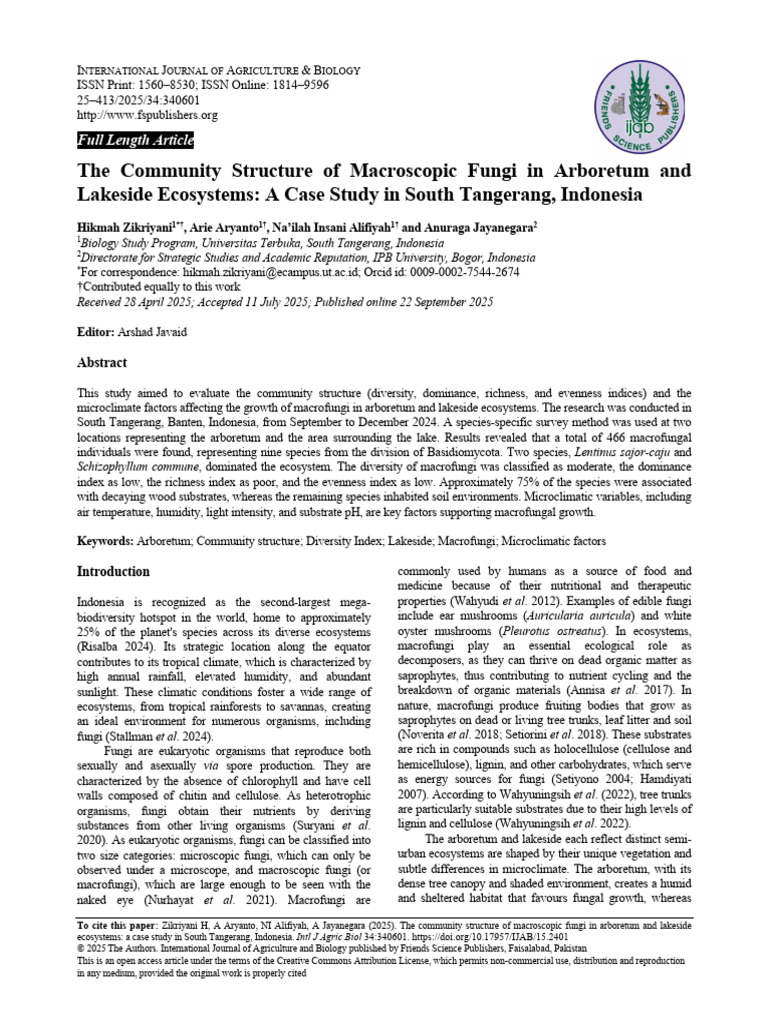Paper 5427811867 2025 09 21 | PDF | Fungus | Mushroom