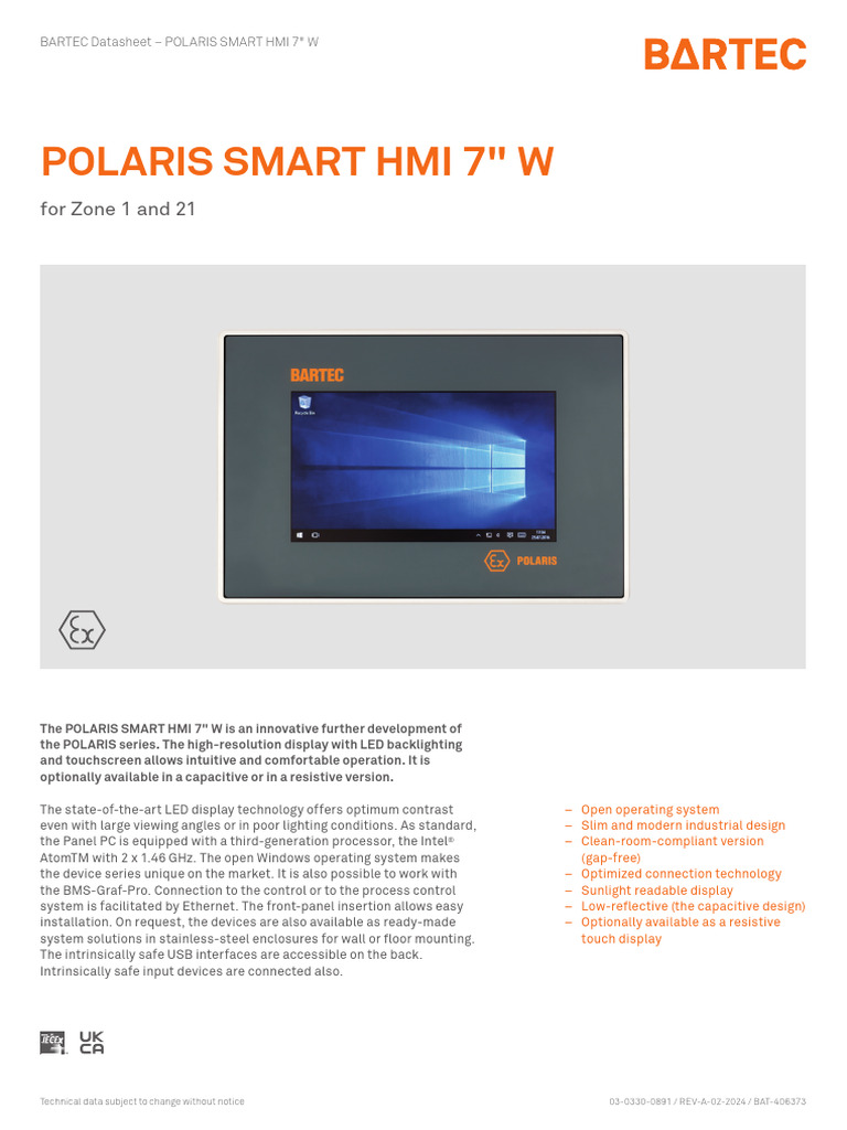 POLARIS SMART HMI 7" W Overview | PDF | User Interface | Computer Hardware